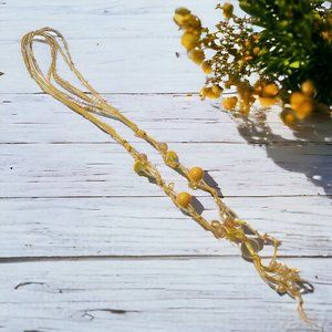 Women Necklace Jewelry 30 to 46 In Length Plastic Gem Costume Beach Core Yellow